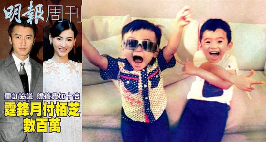 张柏芝携子移民赡养费翻十倍 谢霆锋月付数百万