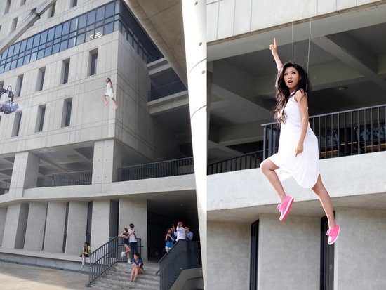 曲婉婷《阳光下的我们》mv花絮曝光 吊威亚拍摄