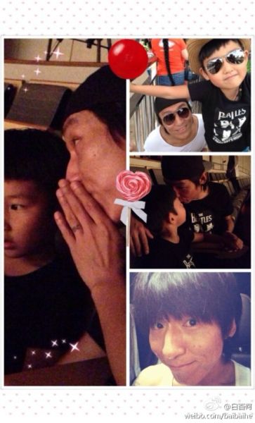 陈羽凡庆38与白百何亲吻 爱子圆脸萌趣