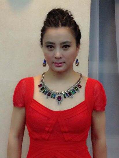 李玲玉红色长裙助阵央视《起航2014》跨年晚会